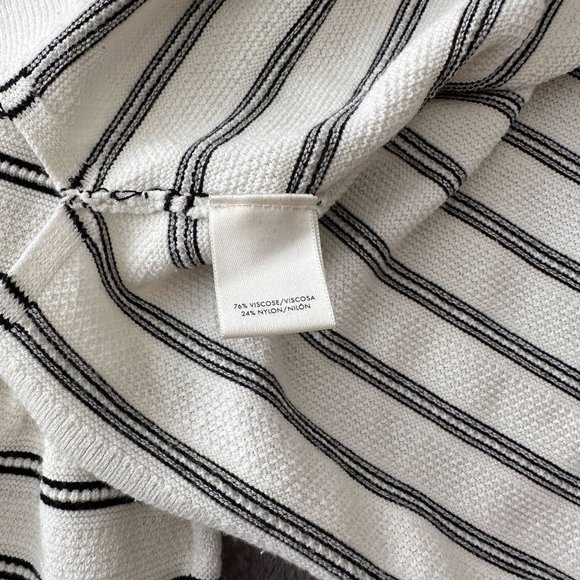 Ann Taylor Ivory and Ebony Striped Crew Neck Sweater - Picture 4 of 6